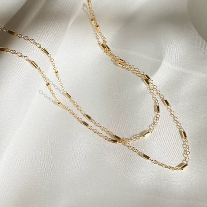 Jake Bar Cable Necklace Gold Filled: 18”
