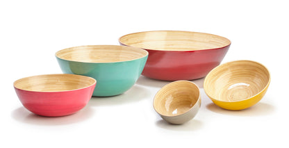 Bamboo Salad Bowl: Ice Blue