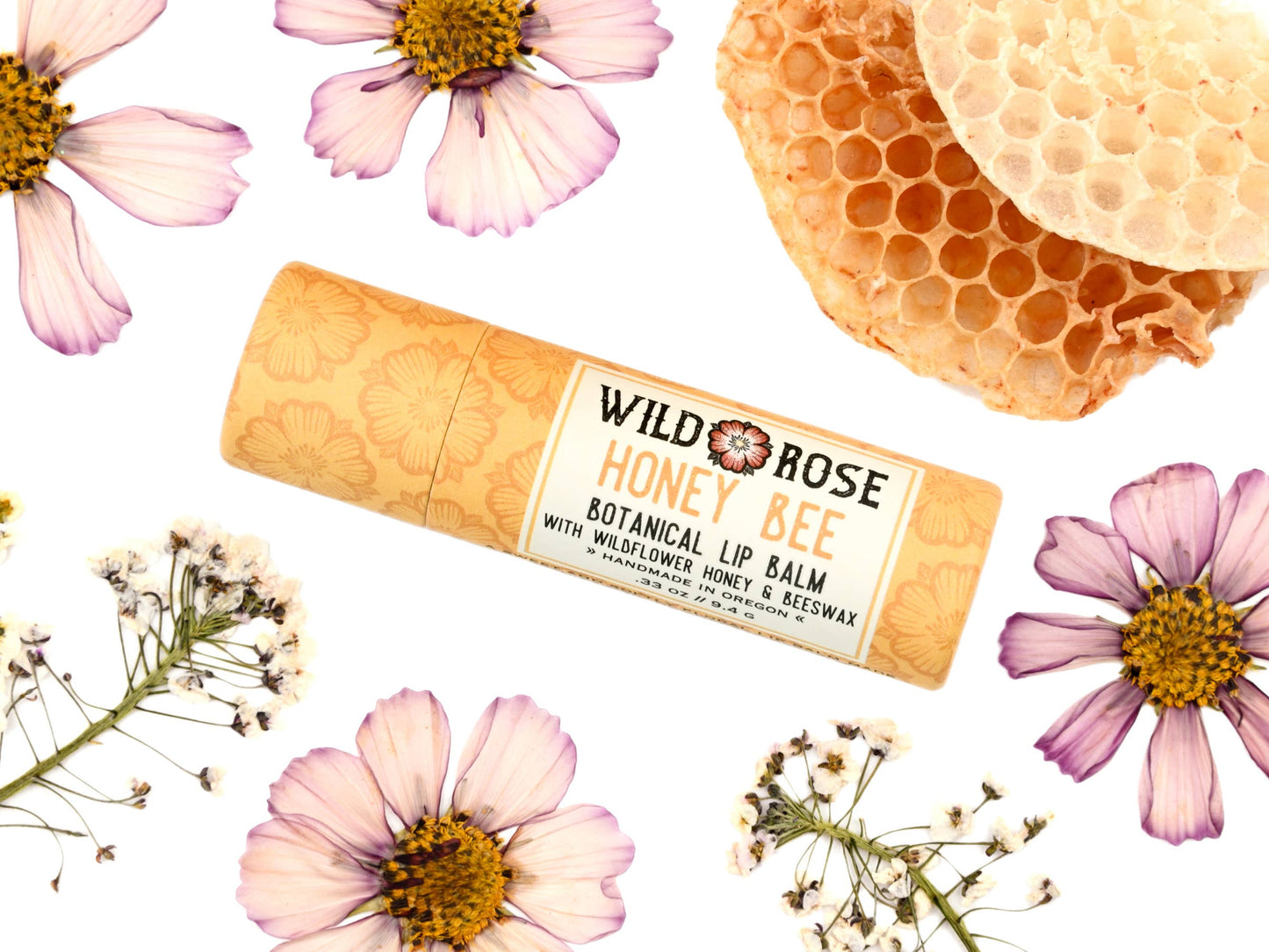 Wild Rose Herbs - Honey Bee - Natural Lip Balm: 12-Pack Display Box