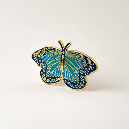Cute morpho butterfly enamel pin by happily plants - shop small gift ideas on poppy & hawk in camas, wa