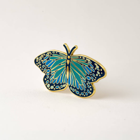 Cute morpho butterfly enamel pin by happily plants - shop small gift ideas on poppy & hawk in camas, wa