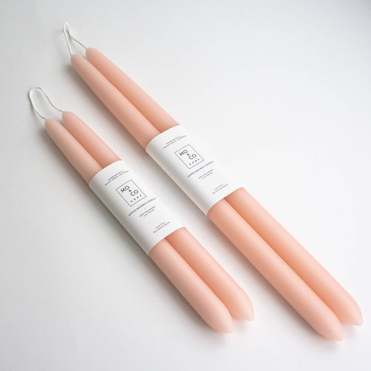 100% Beeswax Taper Candles | Pink Rose: 10 Inches