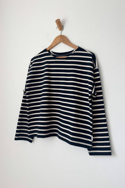 Sailor Top: WHITE STRIPE ON NAVY