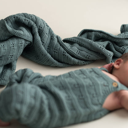 Denim Blue Organic Cotton Baby Blanket