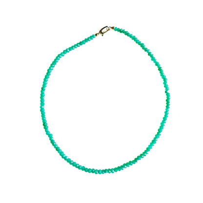 Market and King - Dainty Candy Gemstone Necklace: Aqua Jade