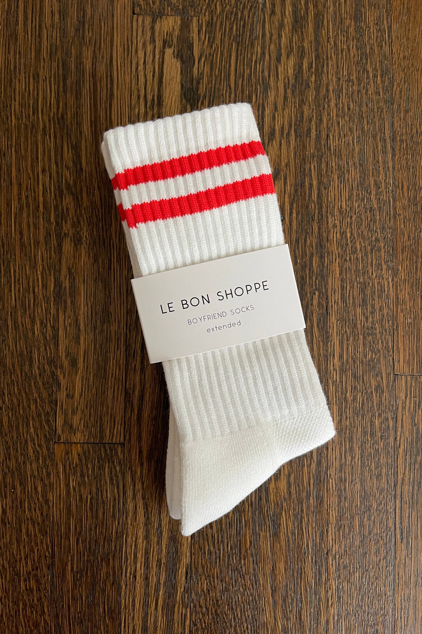 Le Bon Shoppe - Extended Boyfriend Socks: Classic White