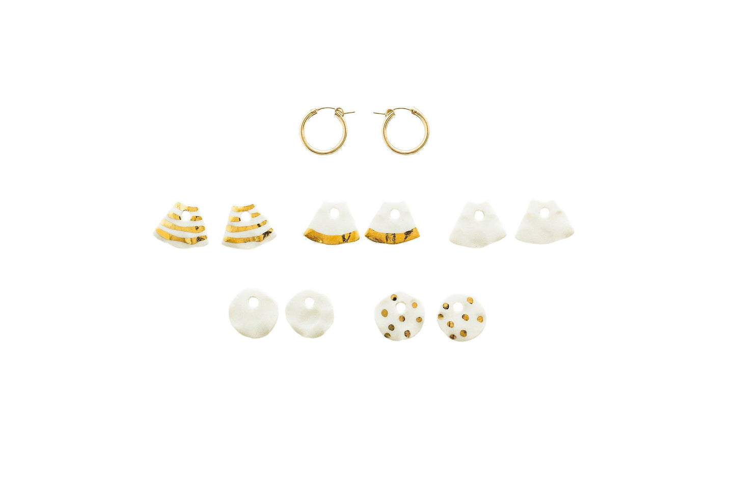 Charm Hoops: Gold Dot Circle