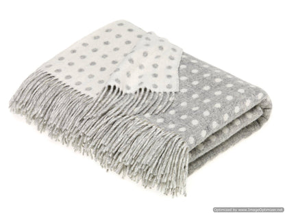 Fog Pinstripe Merino Lambs Wool Throw