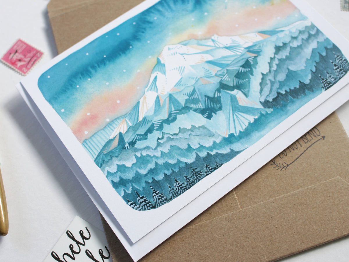 Mt Hood Sunrise Blank Card