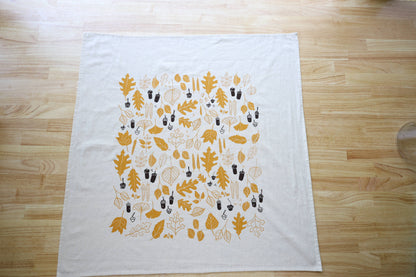 Autumn Leaves & Acorns Tea Towel