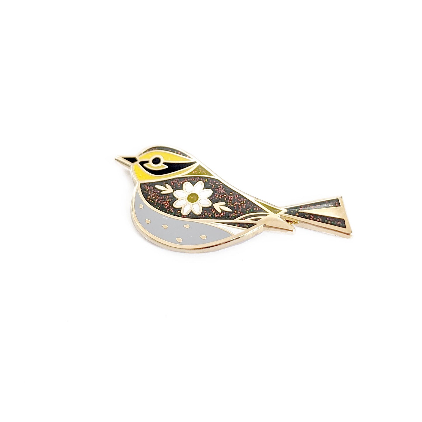 Townsend Warbler Hard Enamel Pin with Glitter