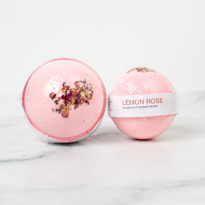 Lemon Rose - Bath Bomb: Large Round