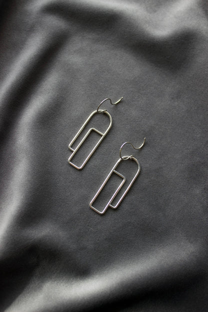 Long Profile Earrings: Brass Pendants