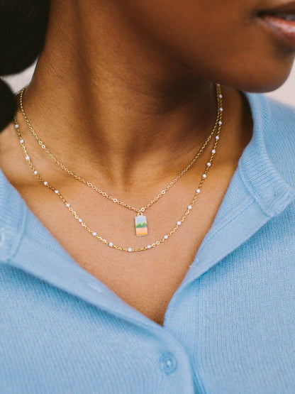 Strawberry Fields Necklace Painted Porcelain