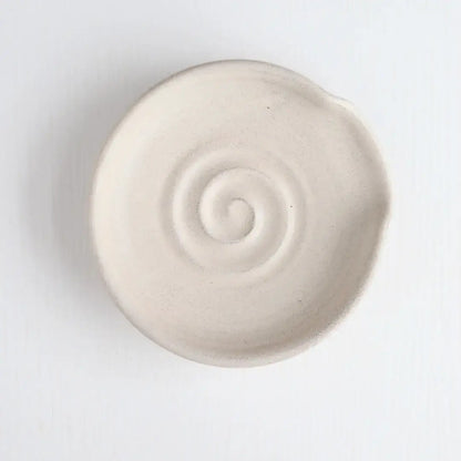 Handmade Pottery Spoon Rest -Cream