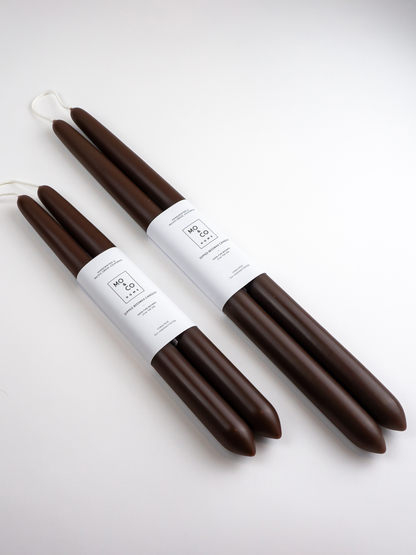 Chestnut | Dipped Beeswax Taper Candles | All Natural: 10 Inch