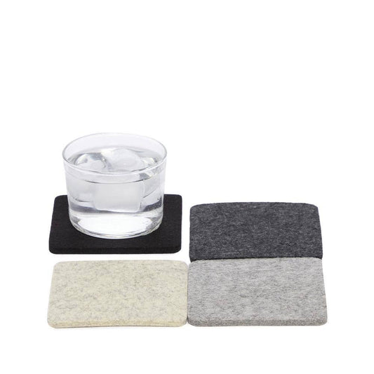 Noir: Bierfilzl Merino Wool Felt Square Coasters