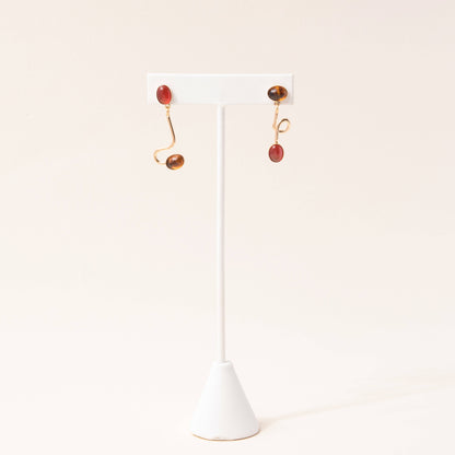 Carnelian + Tortoise Contour Earrings
