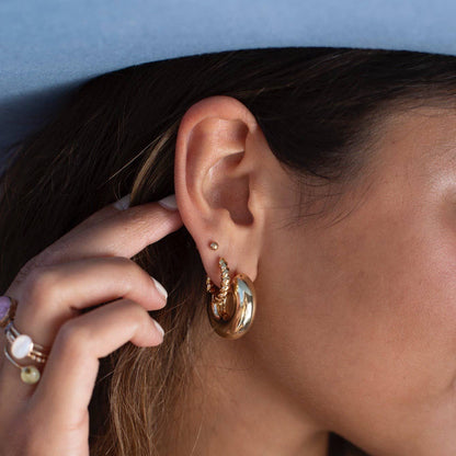 Cloud Hoop Earrings: 14k Gold Fill