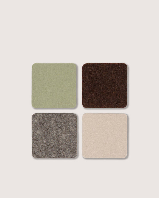 Merino Wool Square Coasters- Hearth