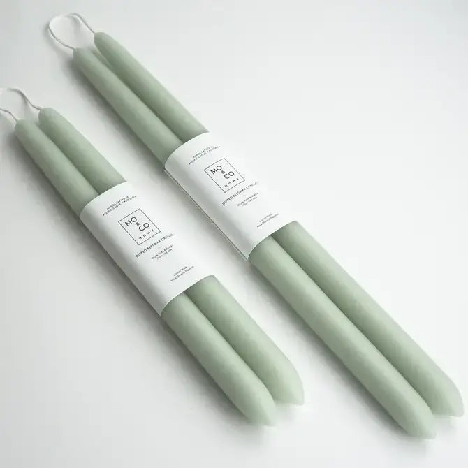 Eucalyptus Beeswax Dipped Taper Candles
