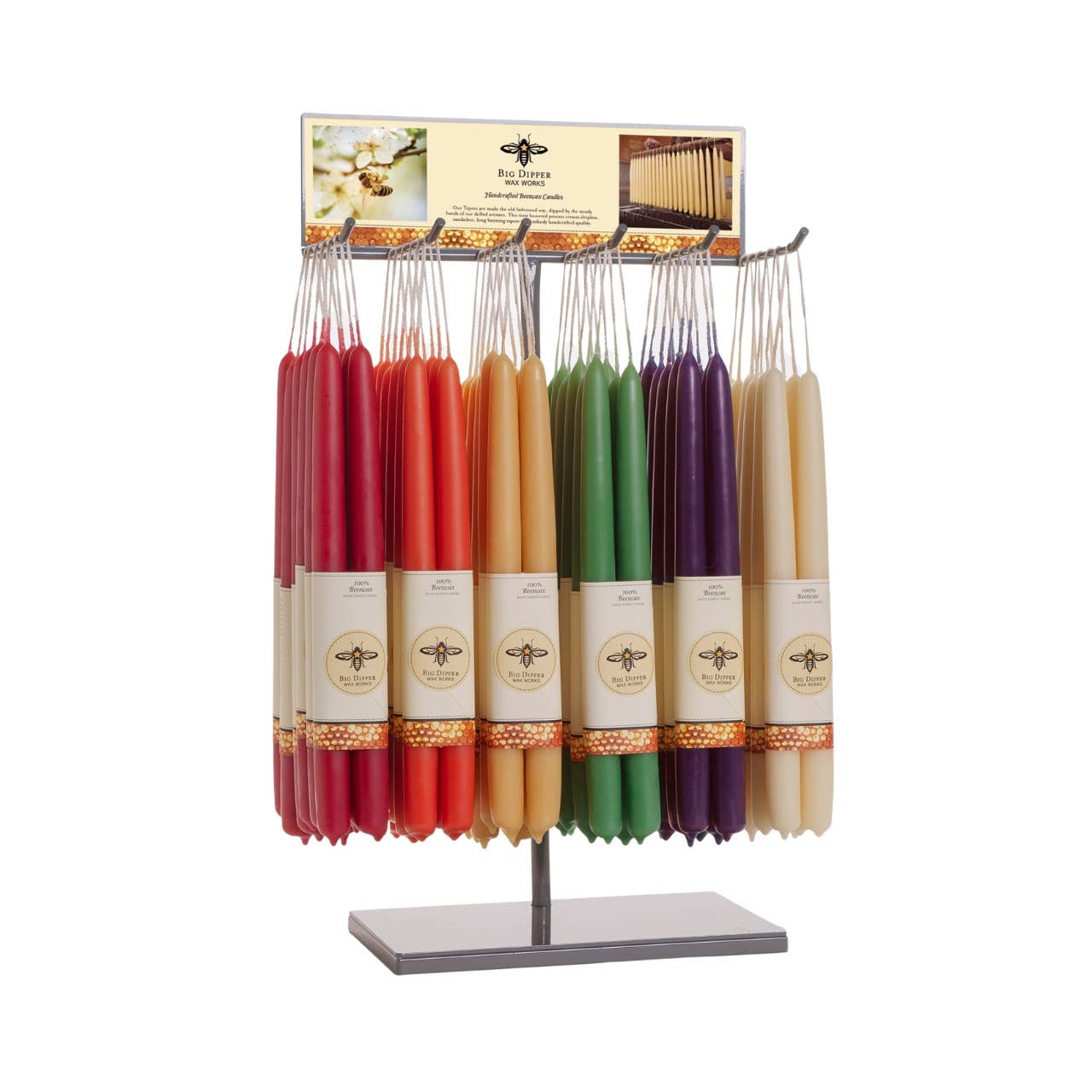 100% Pure Beeswax Tapers: Eggplant / Standard (12" x 7/8")