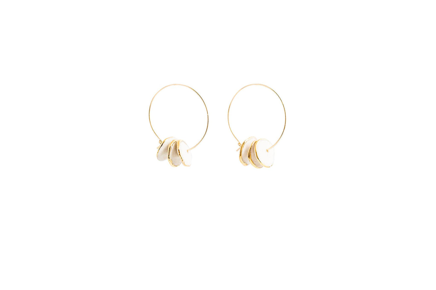 Porcelain Pinched Bead Hoops - Small