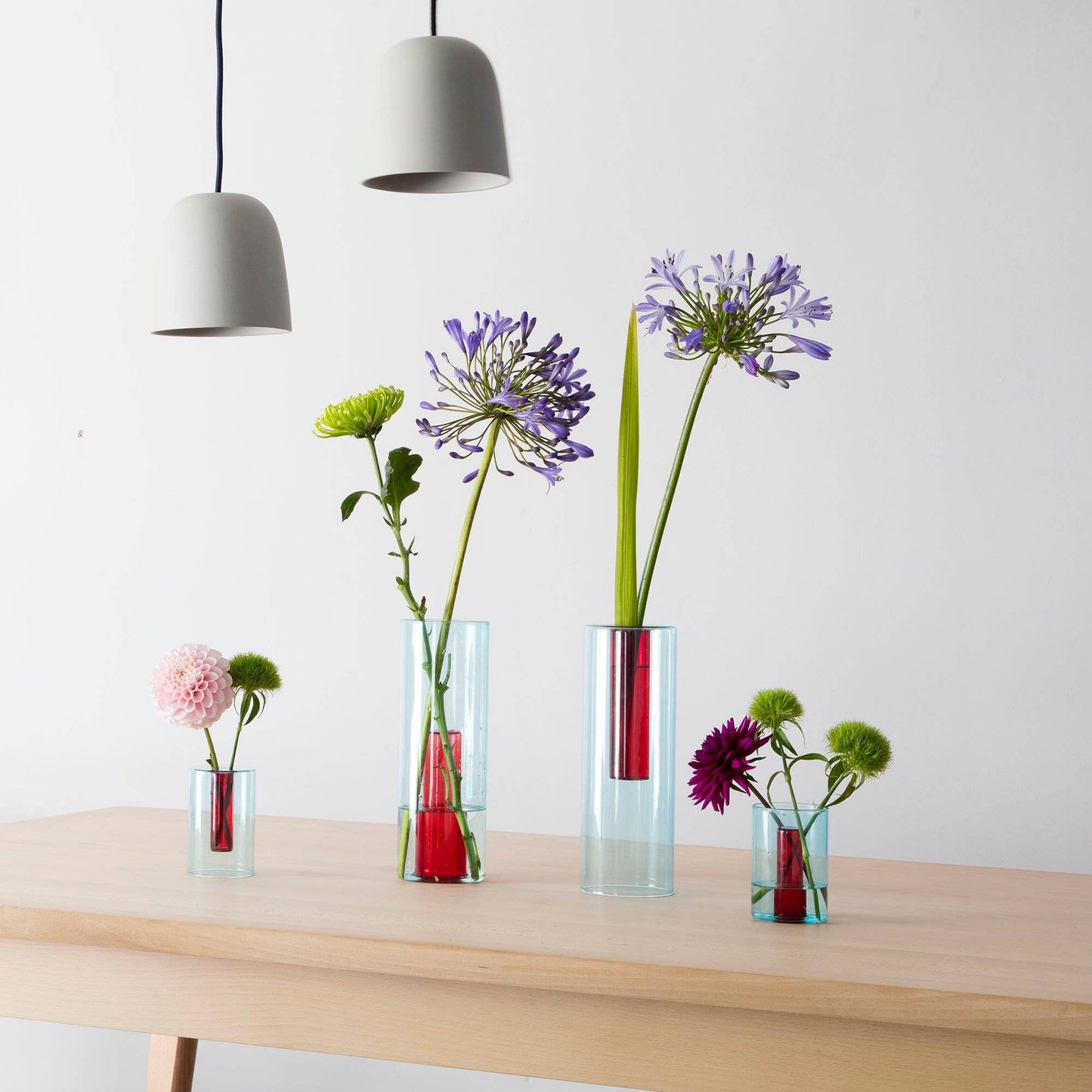 Reversible Glass Vase - Small: Blue/Yellow