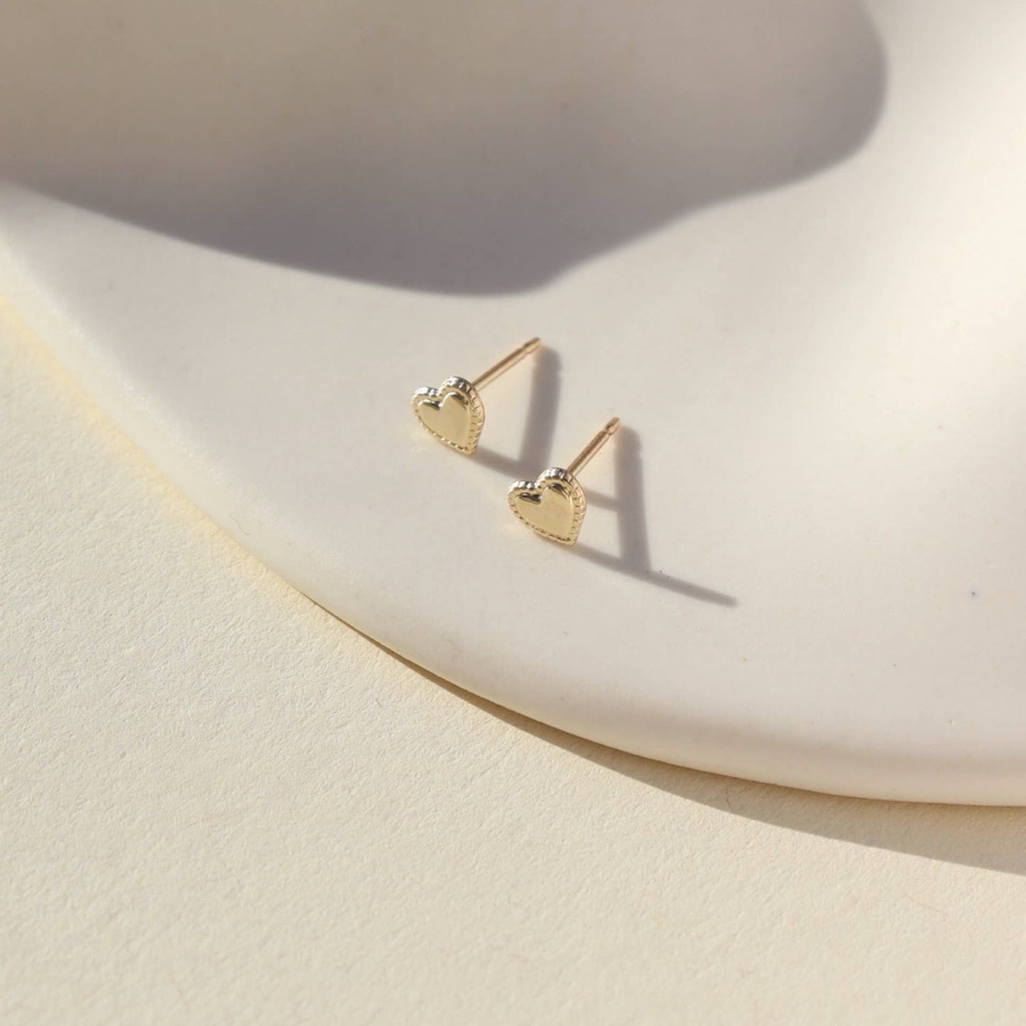 Heart Stud Earrings in 14k Gold Fill