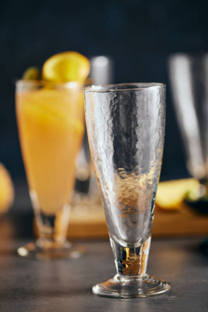 Hammered Glass Footed Tulip Glass – 9.5 oz