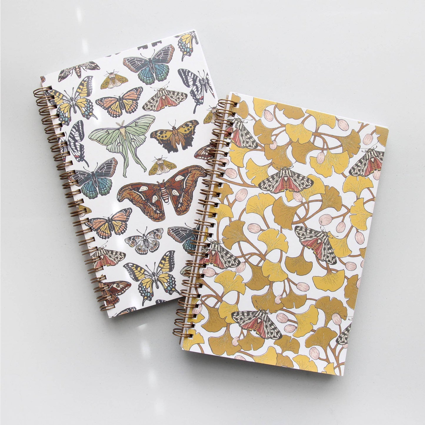 Root & Branch Paper Co. - Ginkgo + Tiger Moth Spiral Bound Notebook: Lined