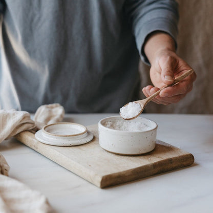 Speckled White Salt Cellar