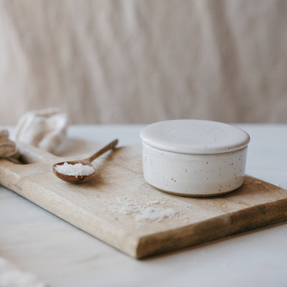 Speckled White Salt Cellar