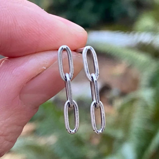 Sterling Silver Paperclip Earrings