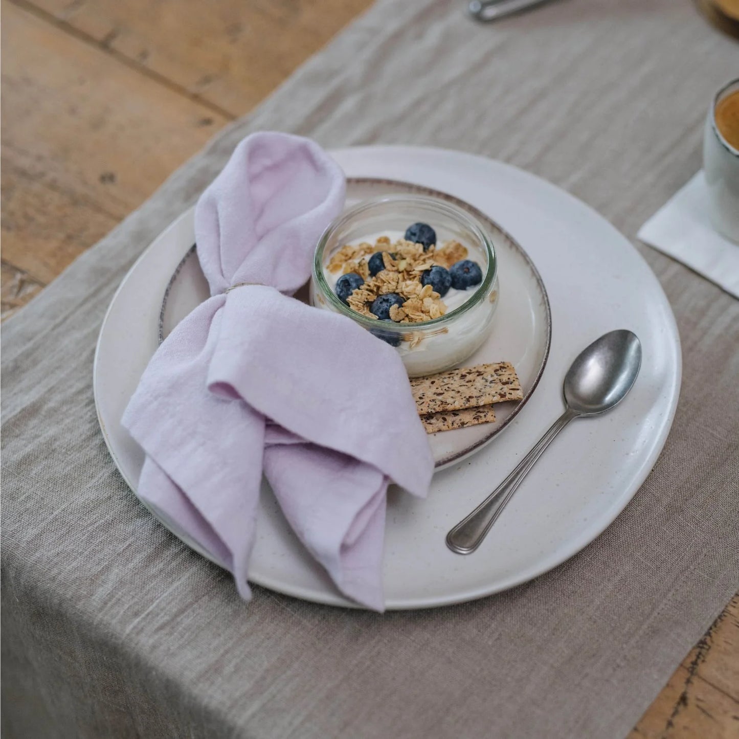 Lavender Fog Linen Napkins Set of 2: 16"x16"