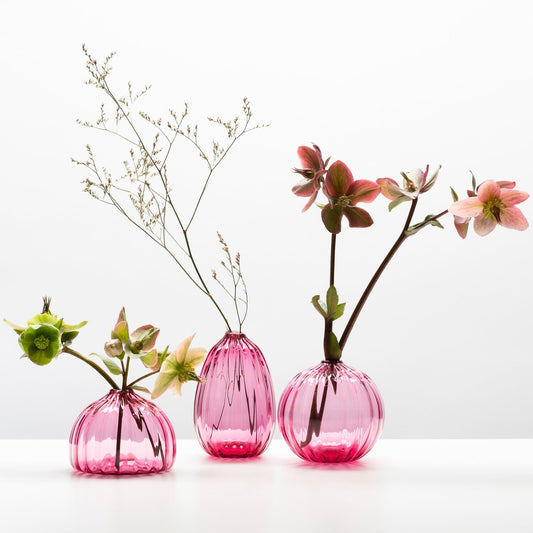 Hand Blown Glass Bud Vase - Ruby