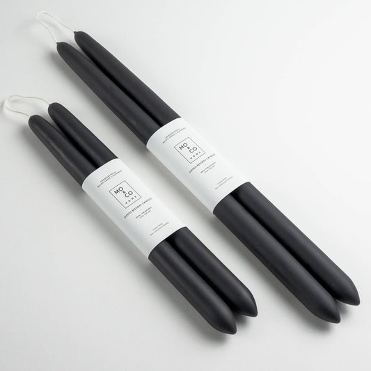 Tapered Dipped Candles | Charcoal
