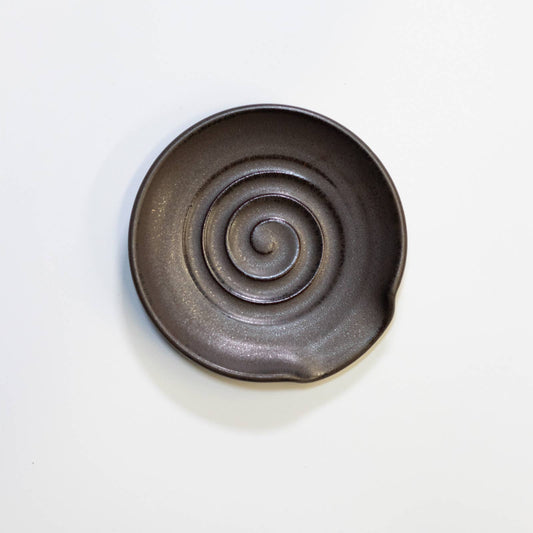 Gravesco Pottery - Handmade Pottery Spoon Rest in Cocoa