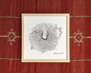 12'' x 12'' Mount St. Helens Washington Topographic Map Art Print
