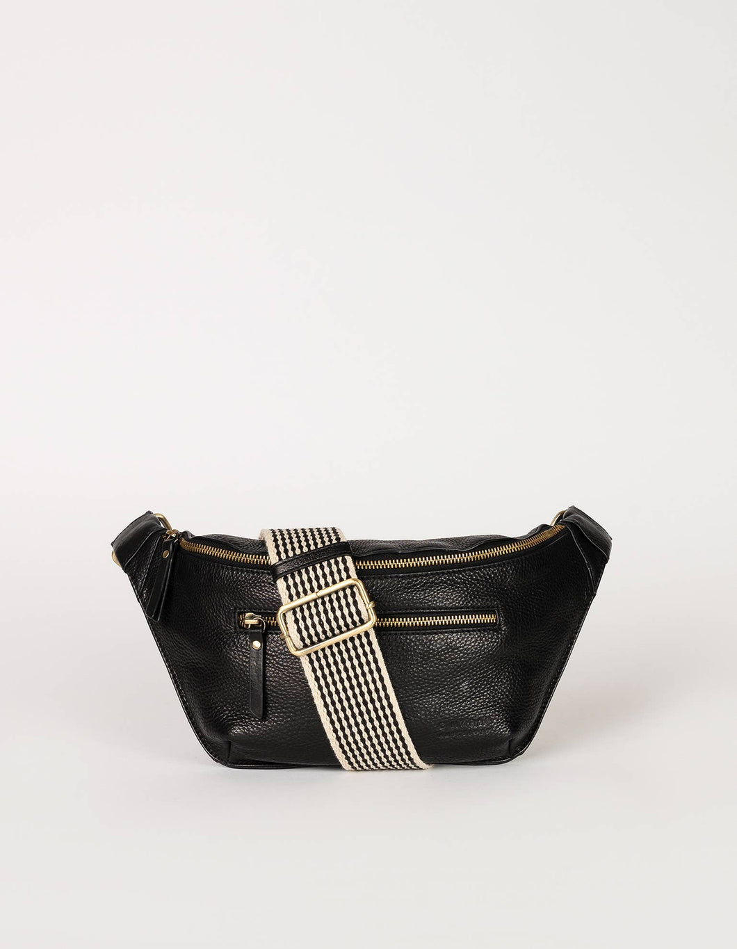 Leather Bag Drew Bag - Black Soft Grain Leather (two straps)