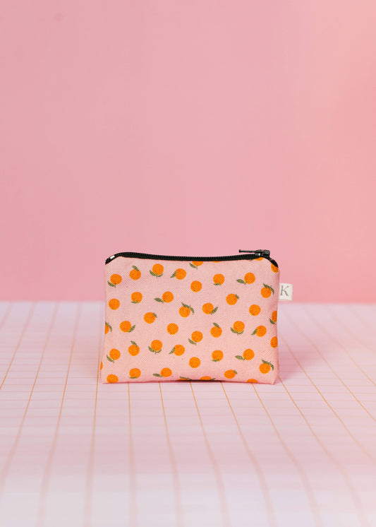 Oranges Zipper Pouch - Pink