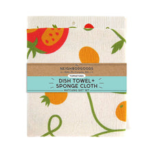 Load image into Gallery viewer, The Neighborgoods - Tomatoes - Dish Towel + Sponge Cloth Set
