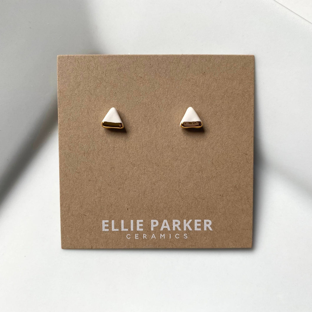 Ellie Parker Ceramics - Classic White Triangle Stud Earrings