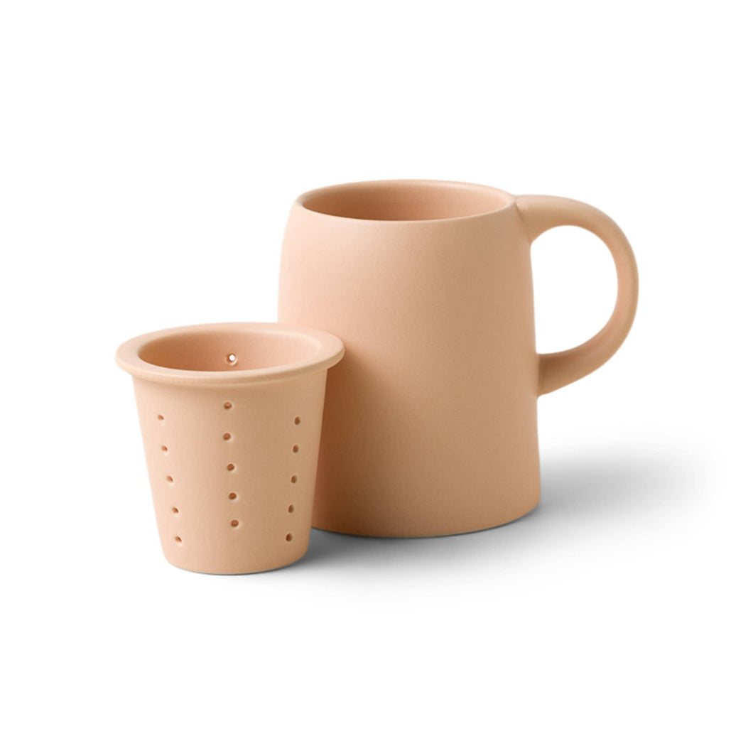 Ceramic Tea Infuser Mug - Dusty Tan Blush, 11 oz