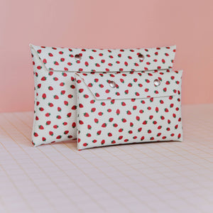 Strawberry Pouch in Mint -large