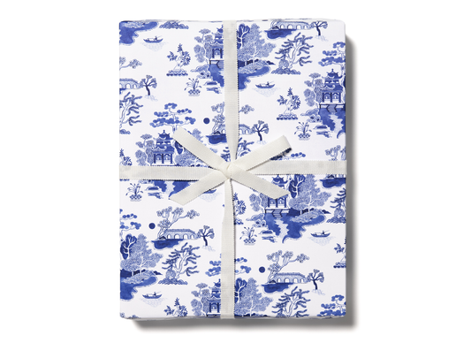Red Cap Cards - Blue Chinoiserie wrapping paper rolls