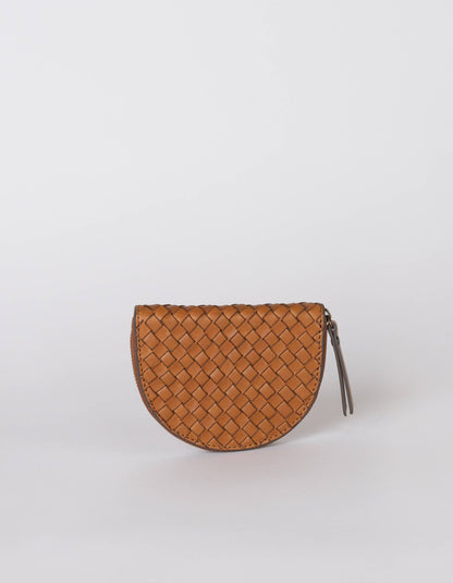 Laura Woven Coin Purse - Cognac