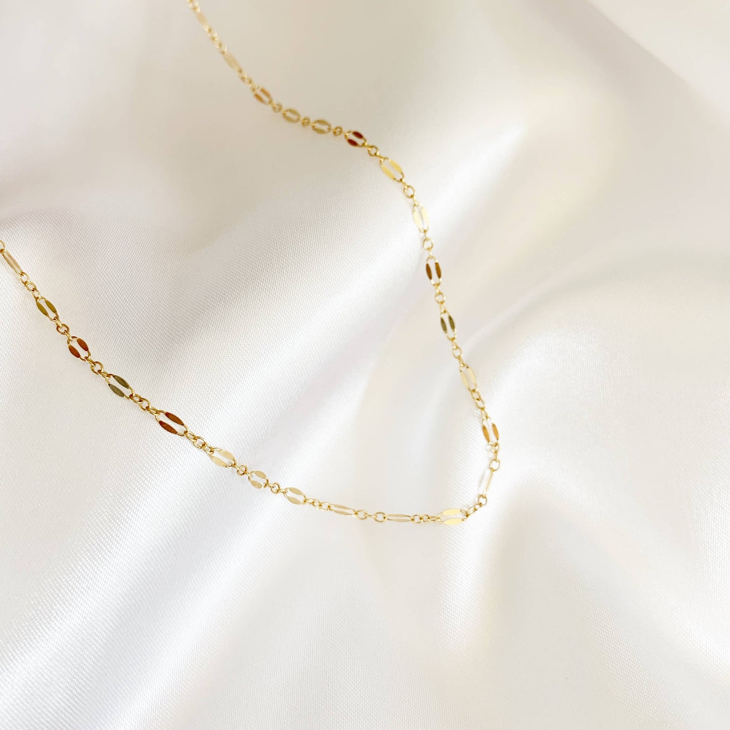 Kamryn Dapped Sequin Layering Chain Necklace Gold Filled