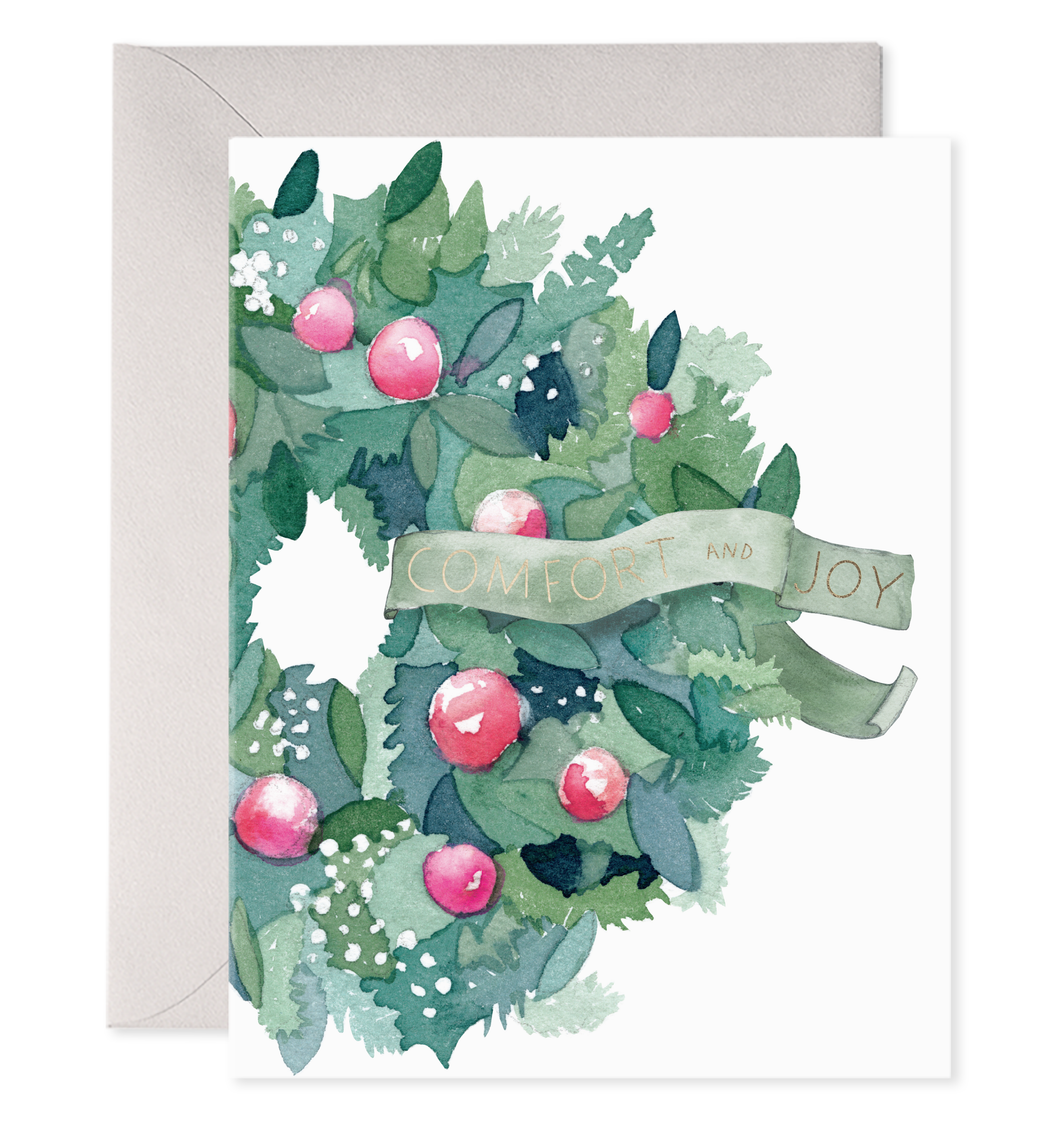 E. Frances Paper - Comfort and Joy Wreath | Holiday, Christmas Card