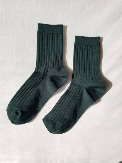 Her Socks - Mercerized Combed Cotton Rib: Peacock